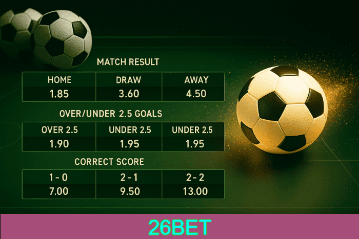 Aposte em apostas esportivas no cassino online 26BET